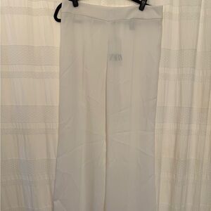 Zara White Suit Wide Leg Pants